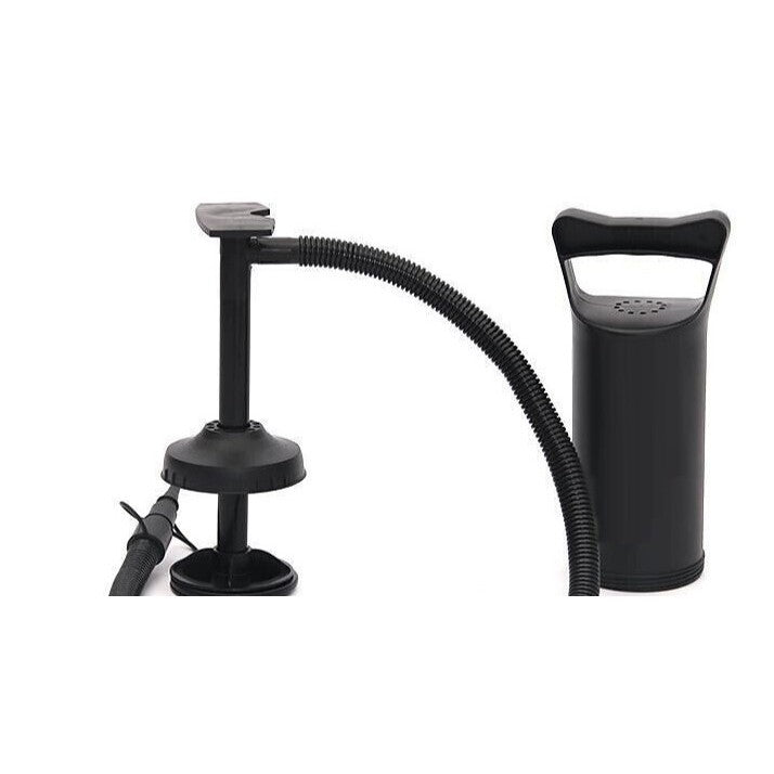 Pompa manuala pentru umflat obiecte gonflabile , colace , saltele , cu 3 adaptori pentru interconectare si furtun,