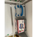 Pompa Electrica de Umflat Baloane, Flippy, cu Doua Iesiri, 220V, Putere 680W, Accesorii petrecere, Albastru-Gri