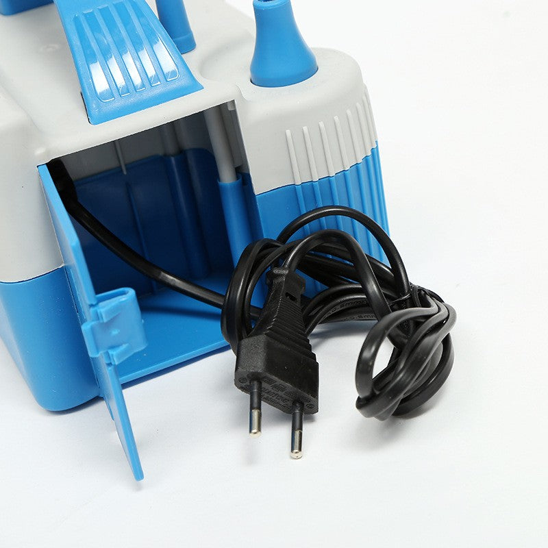 Pompa Electrica de Umflat Baloane, Flippy, cu Doua Iesiri, 220V, Putere 700W, Accesorii petrecere, Albastru-Gri