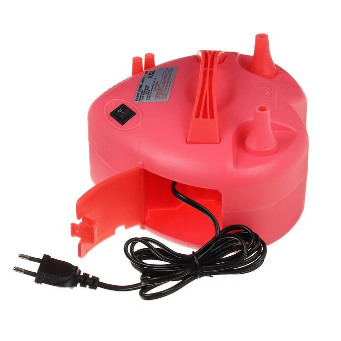 Pompa Electrica Pentru Umflat Baloane, 600 W, in Forma de Inima, Doua Capete de Umflat, din Plastic, Rosu
