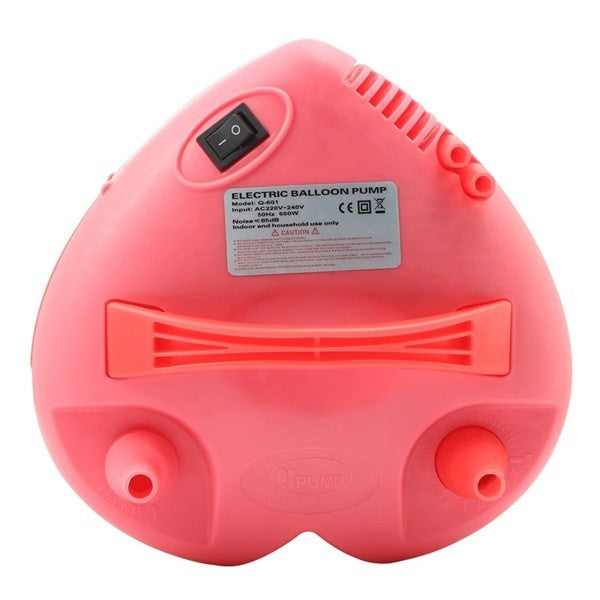 Pompa Electrica Pentru Umflat Baloane, 600 W, in Forma de Inima, Doua Capete de Umflat, din Plastic, Rosu