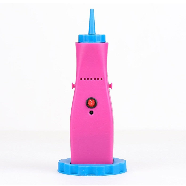 Pompa Electrica Pentru Umflat Baloane, din Plastic, cu Acumulator, Autonomie 3-4h, Portabila, Roz