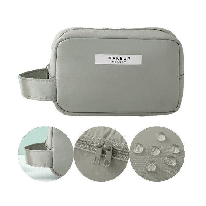 Portfard, Flippy, cu Maner, Material Impermeabil, pentru Cosmetice, 16 x 11 x 7 cm, Verde