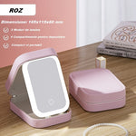 Portfard, Flippy, Geanta Cosmetice, cu Oglinda LED, 3 Moduri de Lumina, Incarcare USB, Baterie 1200 mAh, pentru
