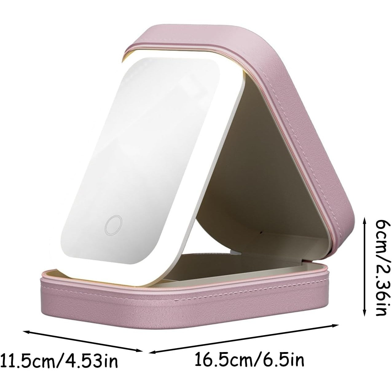 Portfard, Flippy, Geanta Cosmetice, cu Oglinda LED, 3 Moduri de Lumina, Incarcare USB, Baterie 1200 mAh, pentru