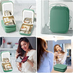 Portfard, Flippy, Geanta Cosmetice, cu Oglinda LED, 3 Moduri de Lumina, Incarcare USB, Baterie 1200 mAh, pentru