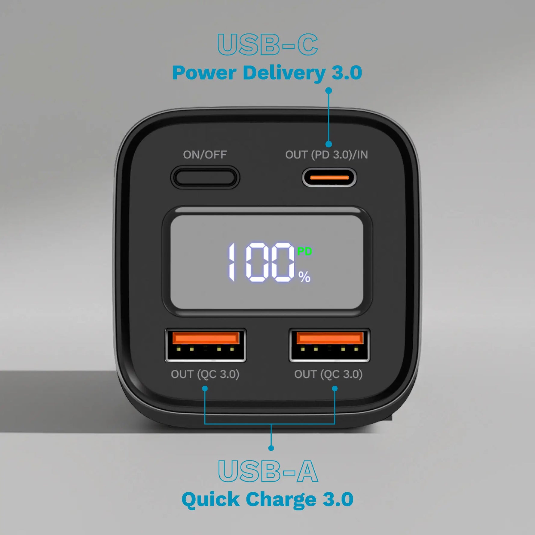 Power Bank 20000mAh 100W QC3.0 PD3.0 USB-C /USB-A Afisaj LCD Kruger&Matz KM0915