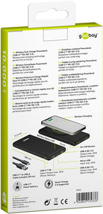 Power Bank acumulator extern wireless 10000mAh USB TYPE C PD QC3.0 Fast Charger Goobay