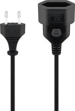 Prelungitor Euro Tip C CEE 7/16 mama-tata 2m negru 2x0.75 mm Goobay 64616