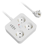 Prelungitor Multifunctional pentru Birou, Flippy, 3 Prize, 2 USB-A, 2 TYPE-C, Suport pentru Telefon, 3250W, Lungime