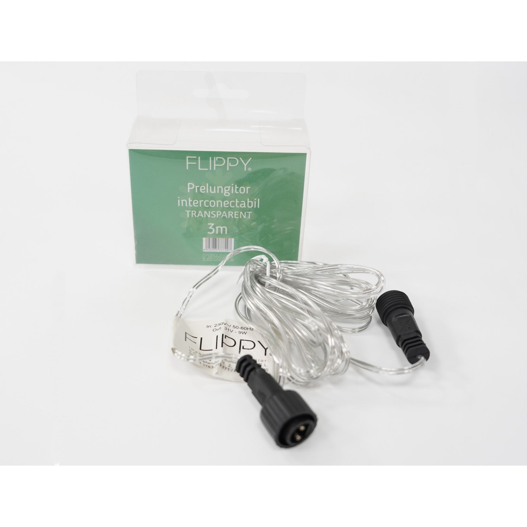 Prelungitor Instalatie Luminoasa, Flippy, 3 m, Voltaj Mic, Fir Transparent