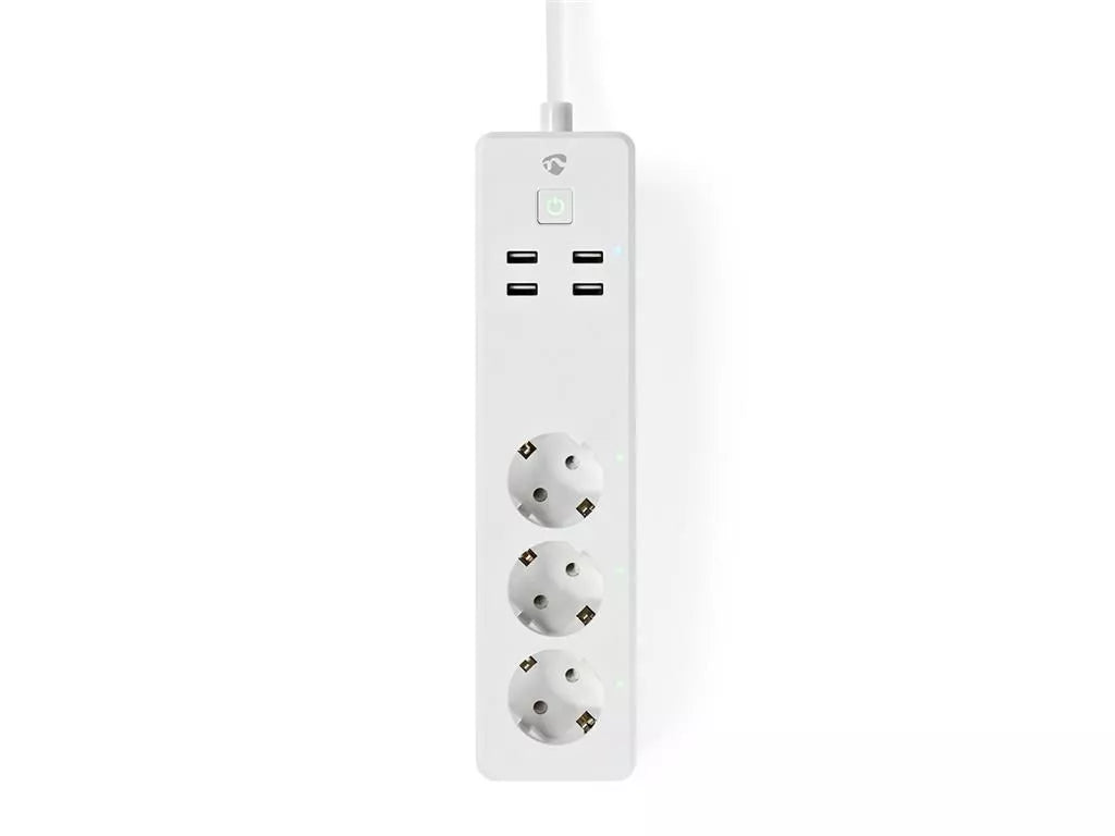 Prelungitor Smart WiFi 3 prize schuko 4x USB 1.8m 3680W 16A Nedis