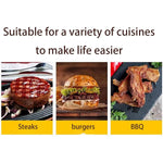 Presa Manuala pentru Carne, Flippy, din Aliaj de Aluminiu, Maner din Lemn, Presa pentru Burgeri, Usor de Curatat si
