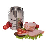 Presa din inox Flippy, pentru preparat sunca presata, cu capac, dimensiune reglabila in 3 trepte, 15 x 15 x 18 cm,
