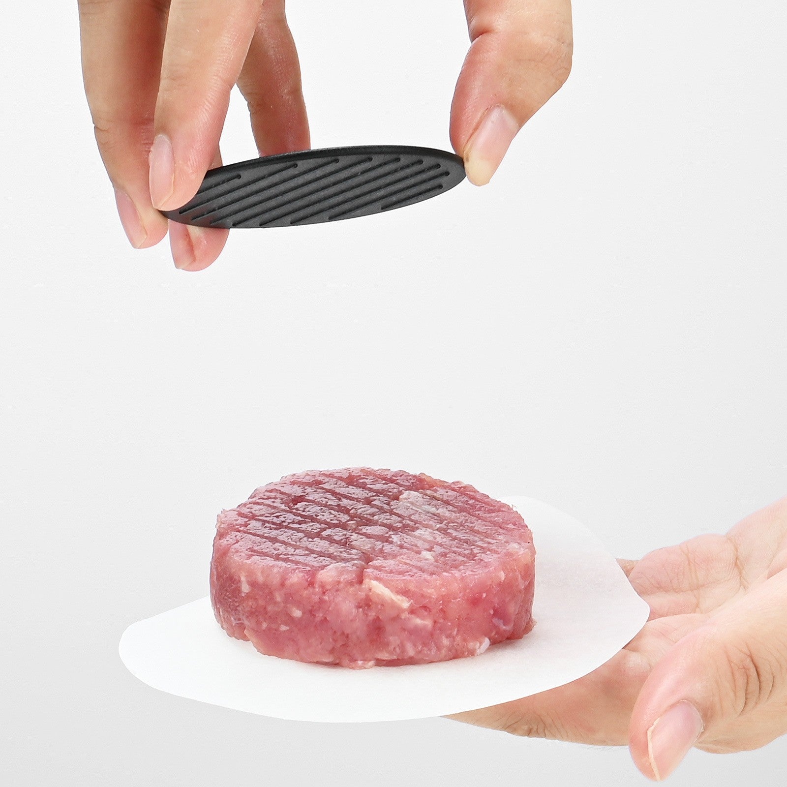 Presa dubla pentru hamburgeri 2 in 1, forma si presa, doua dimensiuni, cu maner, usor de curatat si folosit, material