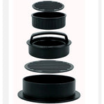 Presa dubla pentru hamburgeri 3 in 1, forma si presa, cu maner, usor de curatat si folosit, 13x13x7 cm, fara lipire,