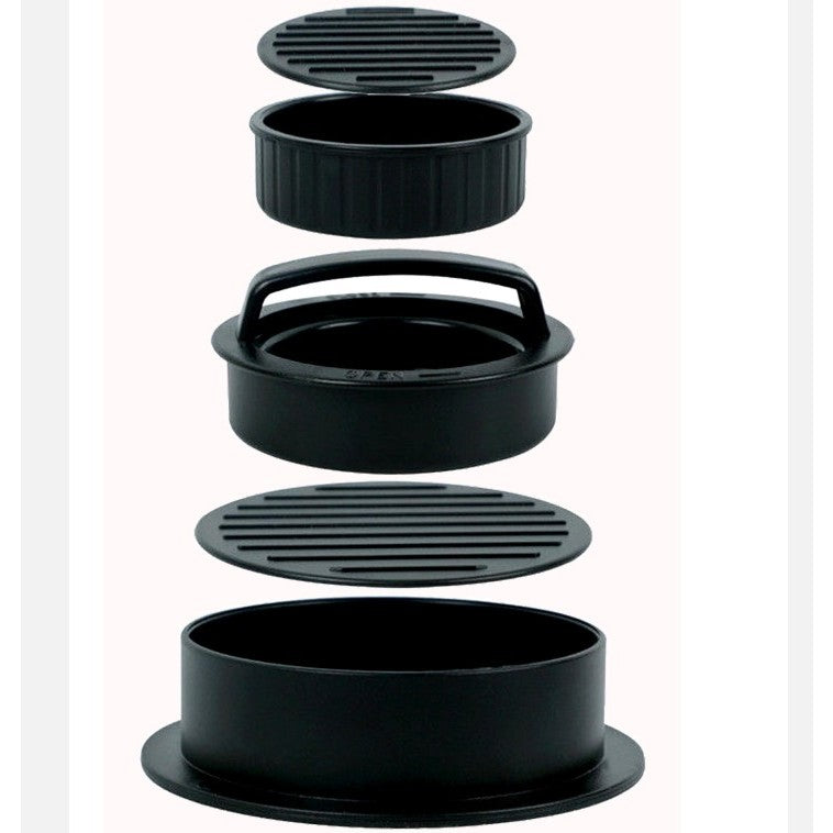 Presa dubla pentru hamburgeri 3 in 1, forma si presa, cu maner, usor de curatat si folosit, 13x13x7 cm, fara lipire,