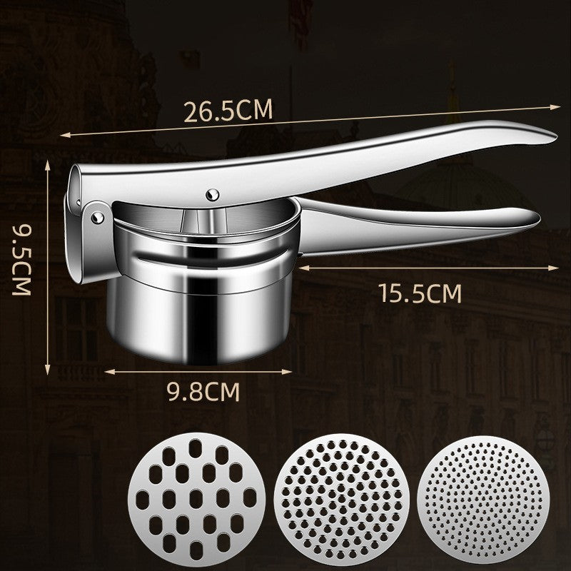 Presa Storcator pentru Fructe si Legume, Flippy, Zdrobitor Manual, Inox, 3 Discuri Interschimbabile, Usor de Stors si