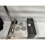 Presa Storcator pentru Fructe si Legume, Flippy, Zdrobitor Manual, Inox, 3 Discuri Interschimbabile, Usor de Stors si