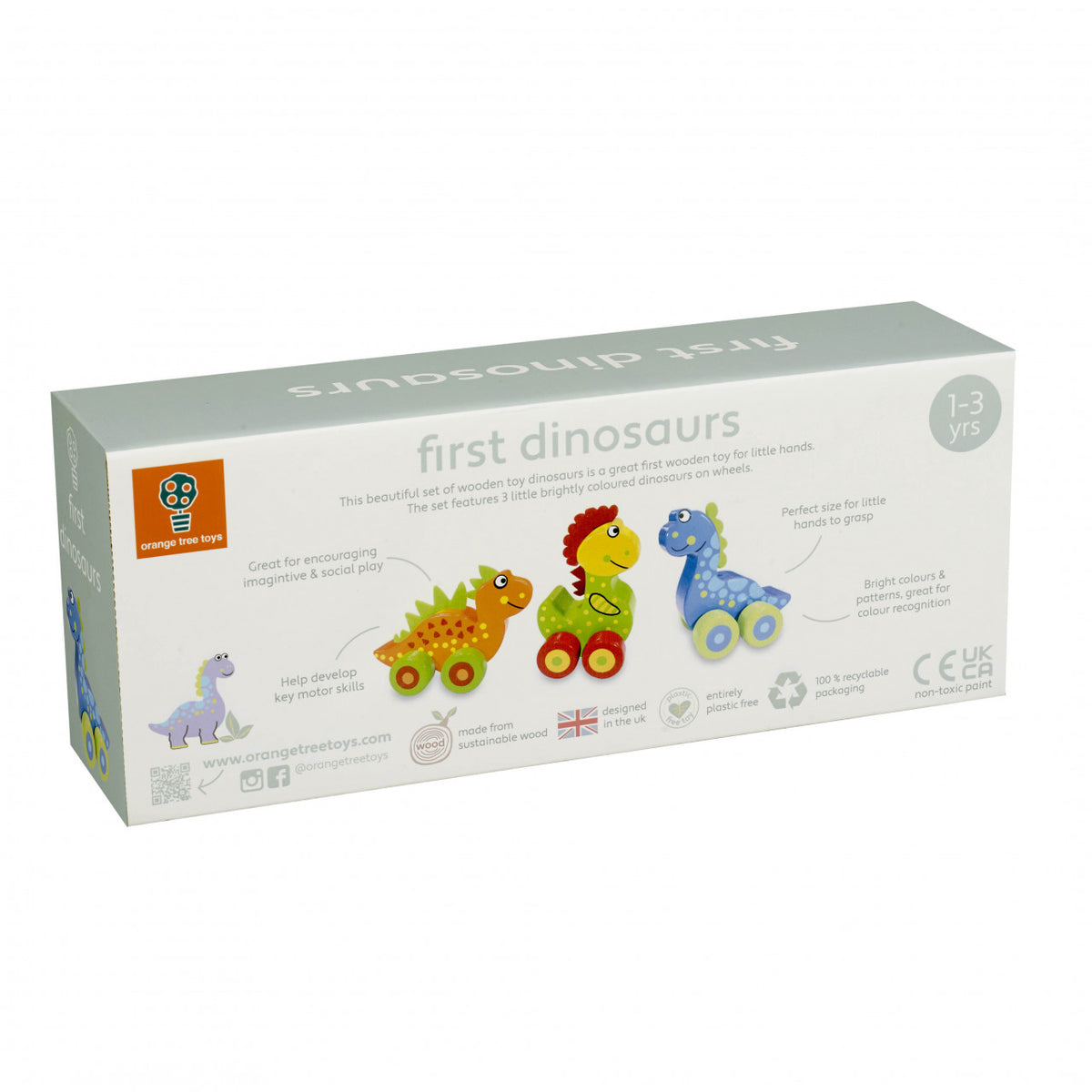 Primii mei dinozauri - set jucarii cu roti, Orange Tree Toys