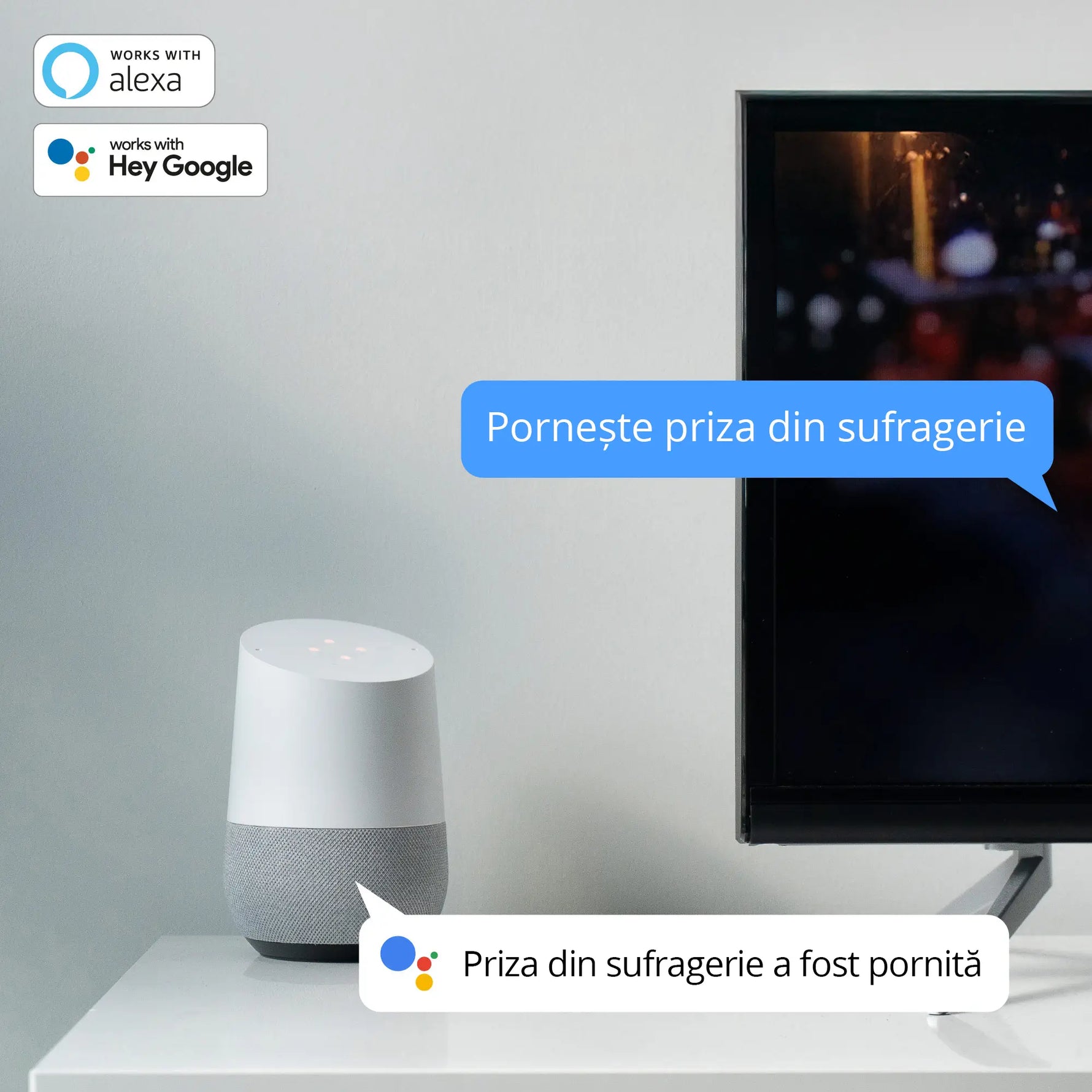 Priza Kruger&Matz KM2202-W SMART WI-FI CONNECT P4 TUYA 3680W 16A Monitorizeaza consum energie