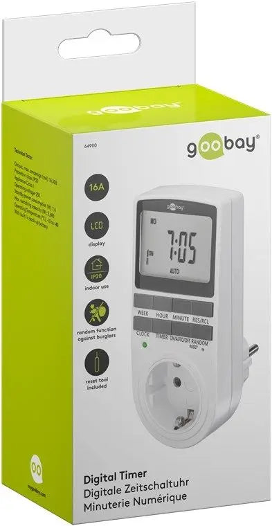 Priza programabila digitala pentru interior 3680W, Goobay 64900