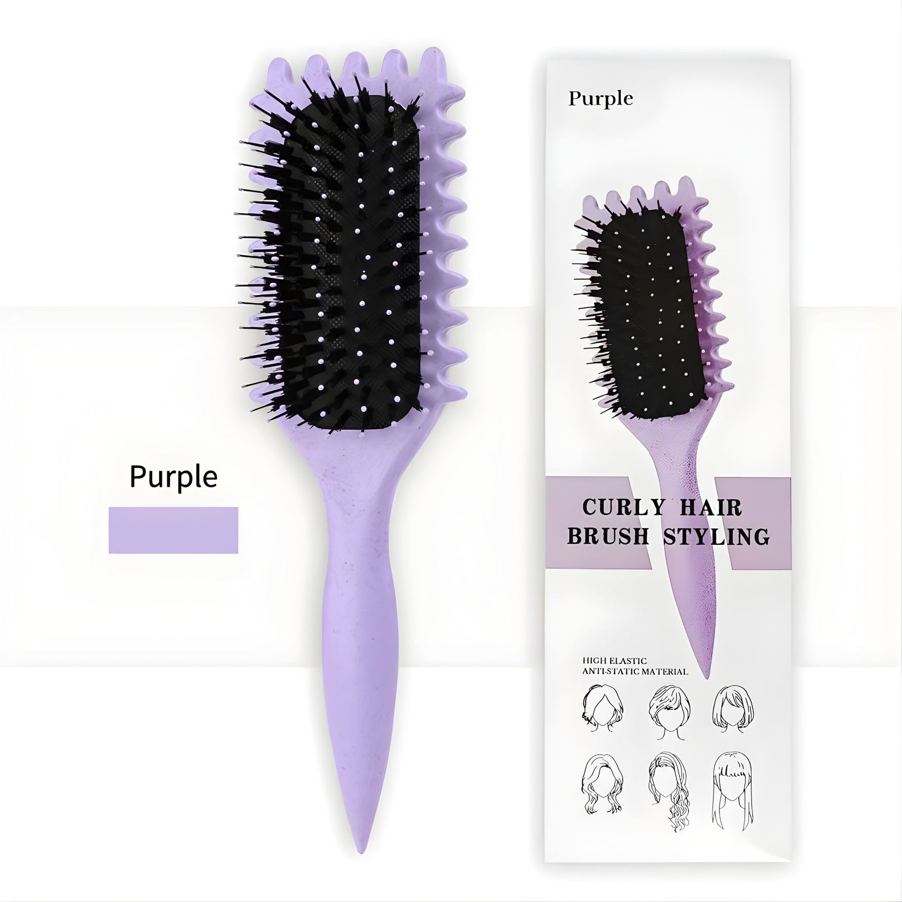 Perie Profesionala pentru Par, Flippy, Perie pentru Definirea Buclelor pentru Par Cret, Multifunctionala, 24.5 x 7 x