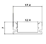 Profil aluminiu 2m pentru Banda LED 17.4mm x 7mm cu difuzor alb mat si accesorii prindere/capace V-TAC