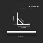 Profil aluminiu pentru banda LED 2m 15.8x15.8 mm alb pe colt V-TAC SKU-3369