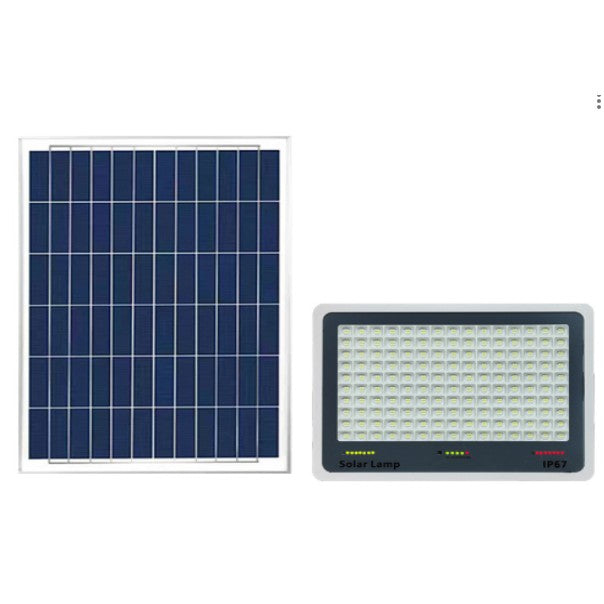 Proiector LED cu Panou Solar Flippy, Senzor lumina, Waterproof, 600 LED-uri incorporate, 300W, 37x26.5 cm, IP67, Design