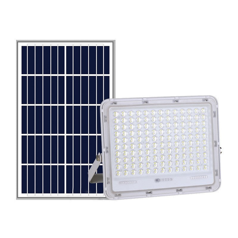 Proiector LED cu Panou Solar Flippy, Senzor de lumina Waterproof, 100W, 23x18 cm, suport U inclus, panou afisaj nivel