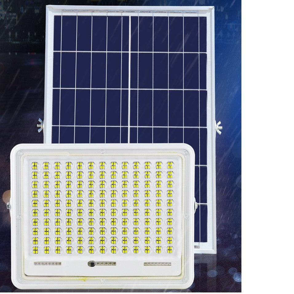 Proiector LED cu Panou Solar Flippy, Senzor de lumina Waterproof, 200W, 29x23 cm, suport U inclus, panou afisaj nivel