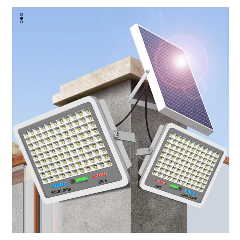 Proiector LED cu Panou Solar Flippy, Senzor lumina, Waterproof, 396 LED-uri incorporate, 200W, 30x24 cm, IP67, Design