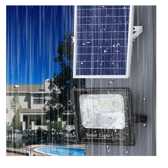 Proiector LED SMD 300W cu incarcare solara Flippy, panou solar, cu telecomanda, suport prindere, material ABS, 14AH,