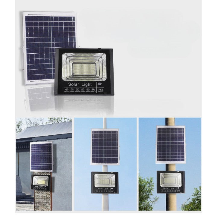 Proiector LED/Lampa solara de exterior Flippy, 22 cm x 27 cm, Rezistent la Apa IP67, cu Panou Solar, 220LED SMD, 100W,