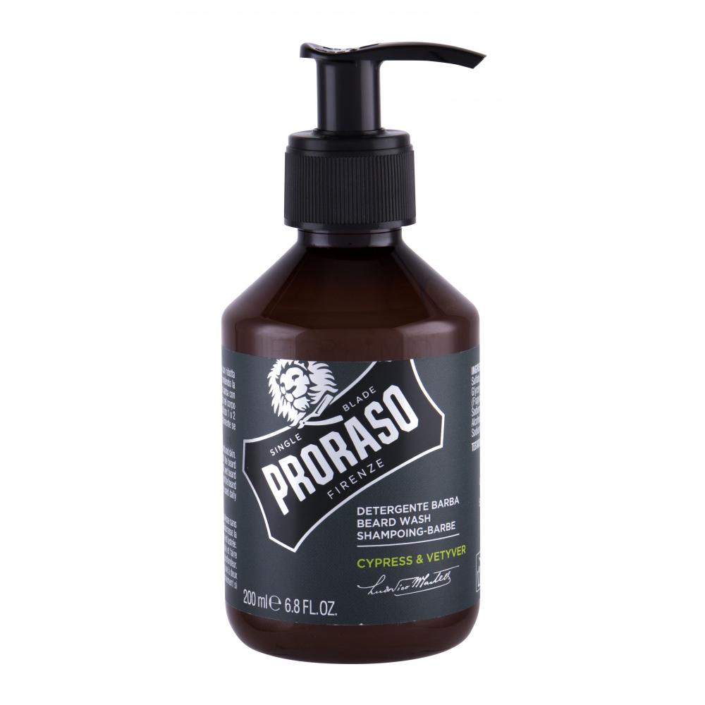Proraso, Cypress & Vetyver, Șampon pentru barbă, Curățare, 200 ml