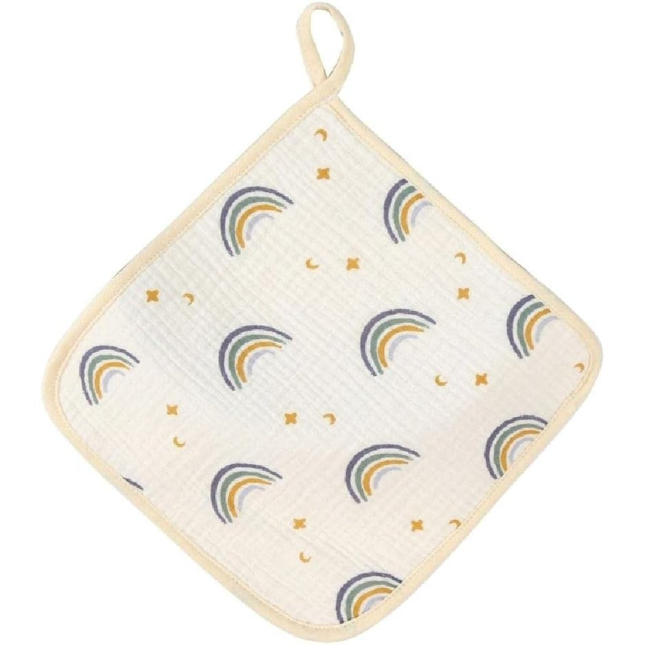 Prosop Absorbant, Flippy, din Bumbac, 25 x 25 cm, Model Curcubeu, cu Agatatoare, Bej