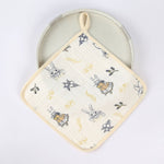 Prosop Absorbant, Flippy, din Bumbac, 25 x 25 cm, Model Iepurasi, cu Agatatoare, Bej