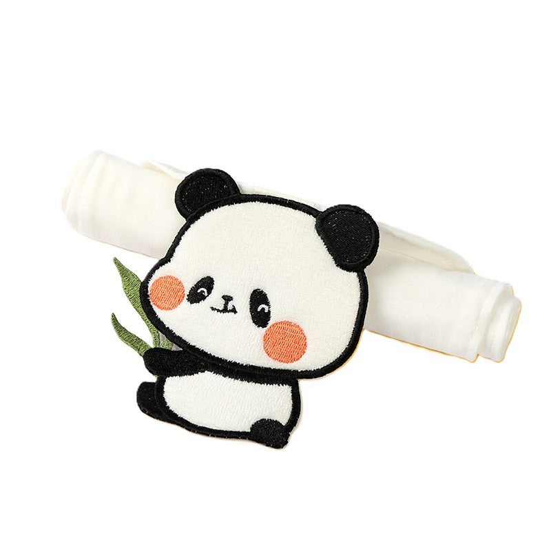 Prosop Absorbant, Flippy, din Bumbac, pentru Bebelusi, 19x28 cm, Model Panda, Alb