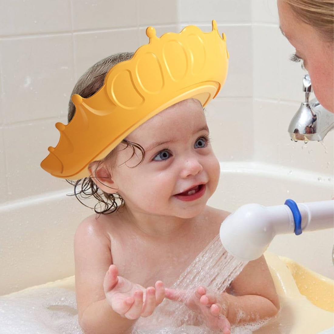 Viziera de Protectie Baie Pentru Copii, Fippy, Model Coronita, Dimensiune ajustabila, Durabil, Usor de curatat,