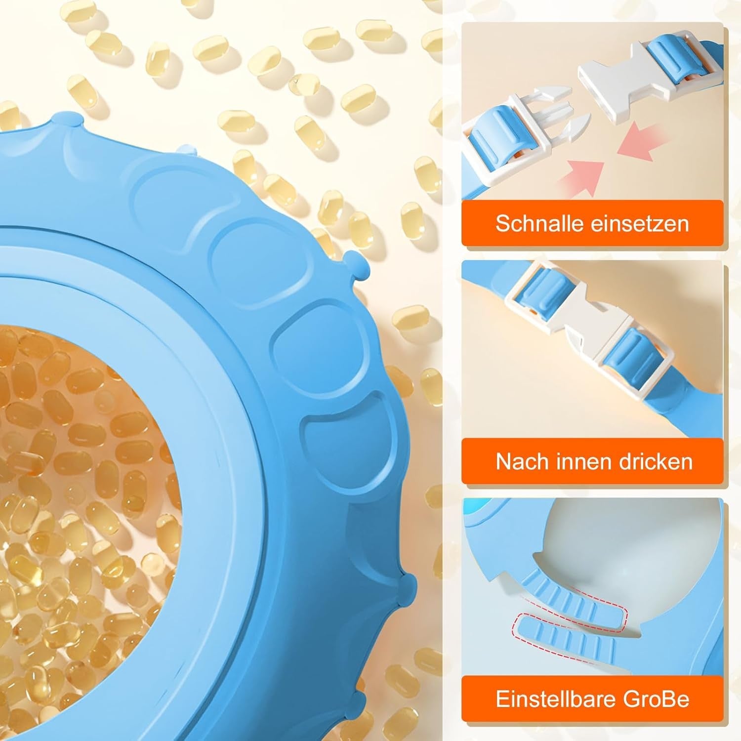 Viziera de Protectie Baie Pentru Copii, Fippy, Model Coronita, Dimensiune ajustabila, Durabil, Usor de curatat,