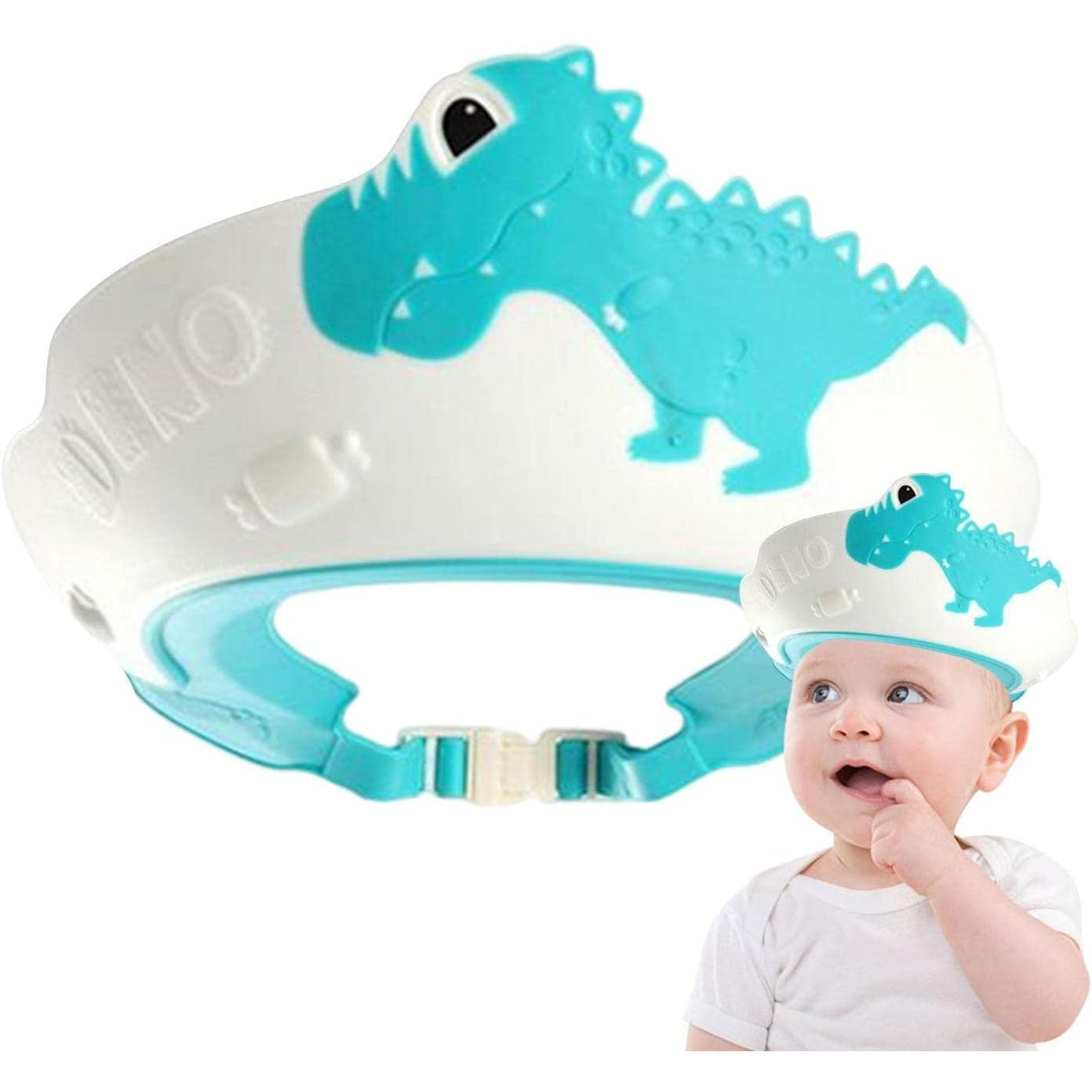 Viziera de Protectie Baie Pentru Copii, Fippy, Model Dinozaur, Dimensiune ajustabila, Durabil, Usor de curatat,