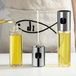 Pulverizator Ulei, Otet, Flippy, din Sticla, 100 ml, Reincarcabil, 18.3 x 4.3 cm, Capac Lucios, Argintiu