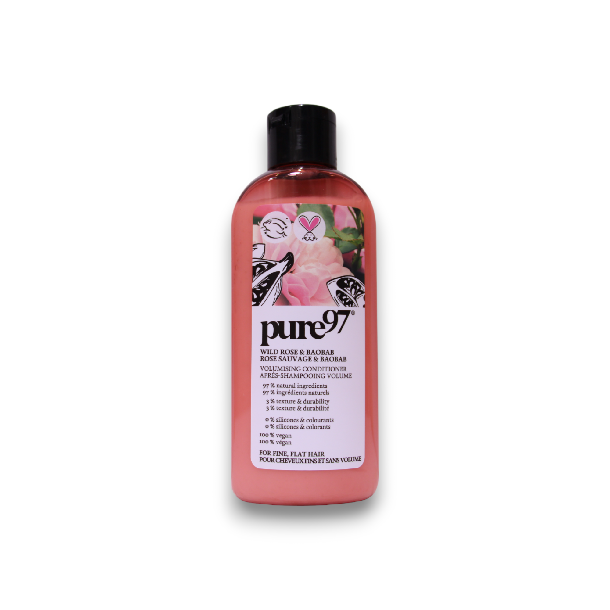Pure97, Rose & Baobab, Șampon pentru păr, Pentru volum, 200 ml - Olmarkt