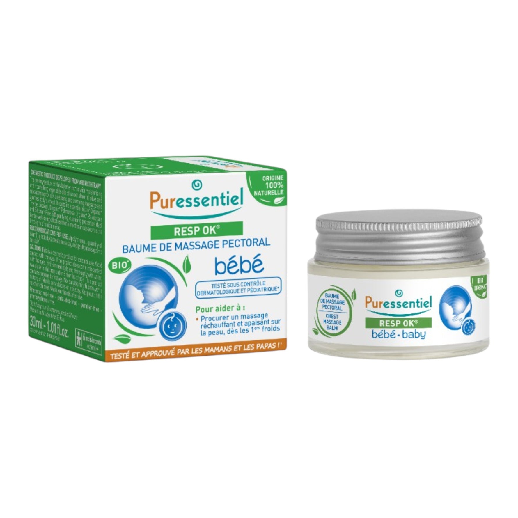 Puressentiel, Baby - Resp OK, Ingrediente naturale, Balsam pentru corp, Pentru zona pectorală, 30 ml