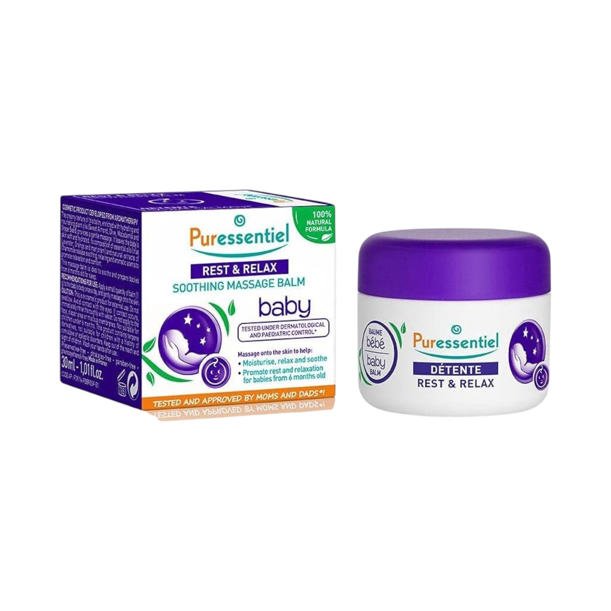 Puressentiel, Baby - Rest & Relax, Uleiuri esențiale, Calmant și hidratant, Balsam pentru corp, Pe tot corpul, 30 ml
