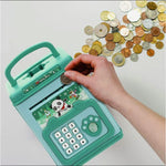 Pusculita pentru Copii, Flippy, pusculita pentru economii SMART BOX cu efecte sonore, Tip ATM, cu Parola cu Amprenta,