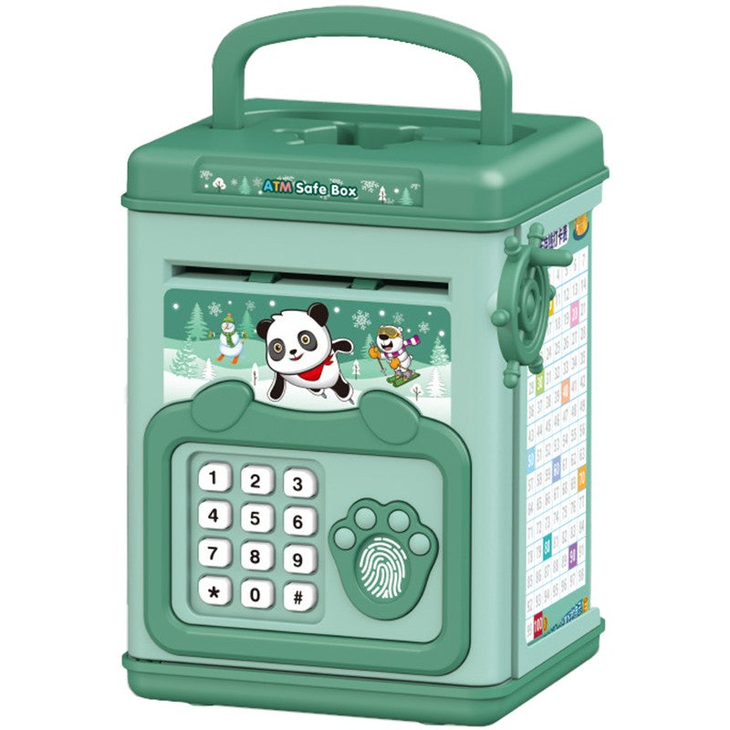 Pusculita pentru Copii, Flippy, pusculita pentru economii SMART BOX cu efecte sonore, Tip ATM, cu Parola cu Amprenta,