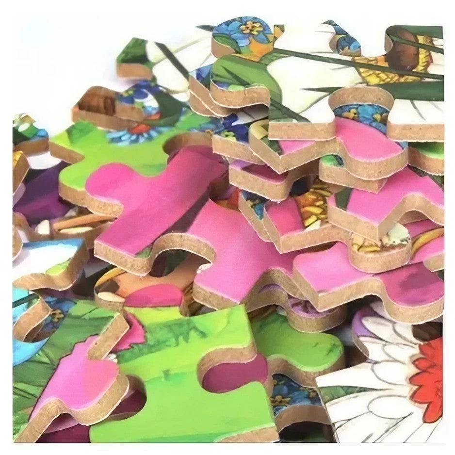 Puzzle 60 de Piese din Lemn in Cutie Metalica, Flippy, Model Cei Trei Purcelusi, Educativ, Dezvoltare Abilitati