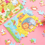 Puzzle 60 de Piese din Lemn in Cutie Metalica, Flippy, Model Submarin, Educativ, Dezvoltare Abilitati Cognitive, pentru